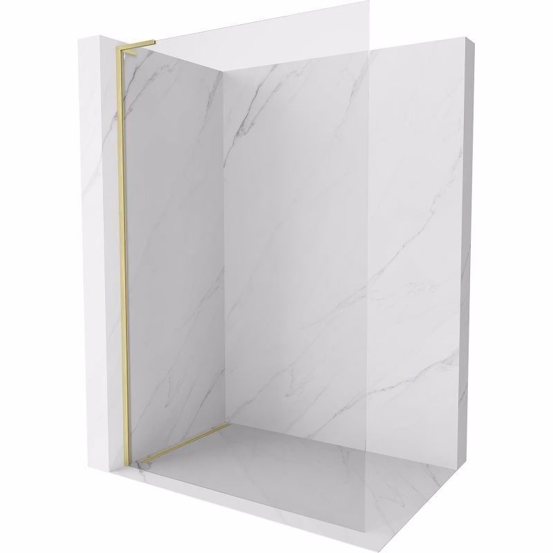 MEXEN/S - Kyoto-X L Sprchová zástena WALK-IN 90 x 200, transparent 10 mm, zlato kefovaná 800-090-107-55-00-X