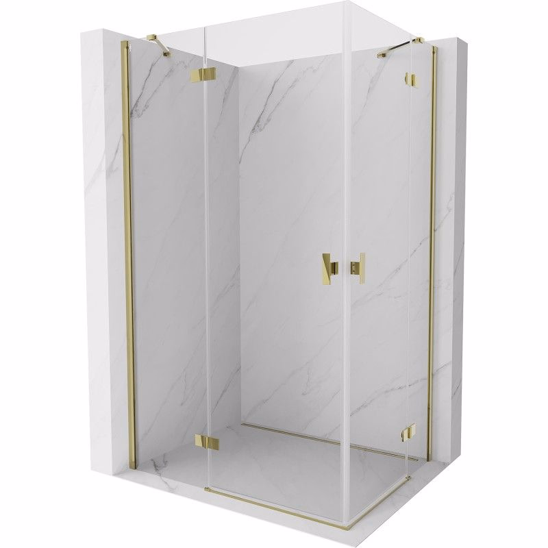 MEXEN/S - Mist H Duo sprchový kút dvere krídlové 95 x 80, transparent, zlato 8A5-095L-080P-50-00