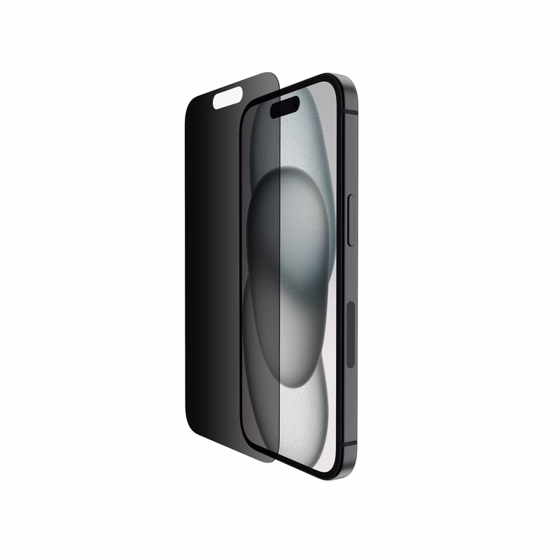 Belkin SCREENFORCE™ TemperedGlass Privacy Anti-Microbial ochranné privátne sklo pre iPhone 15 / 14 Pre