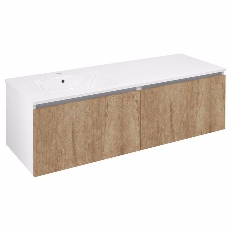 SAPHO - LOREA skrinka 140x46x51,5cm (70+70cm), ľavá, dub alabama/biela matná LE070-2231-L-05