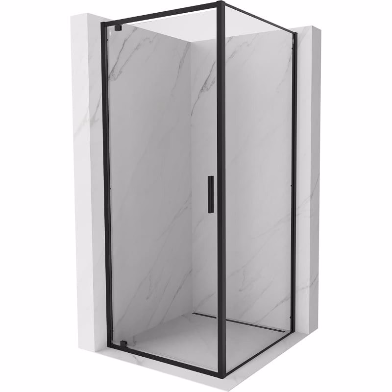 MEXEN/S - Exo sprchovací kút dvere krídlové 75 x 75, transparent, čierna 8181-075-075-70-00