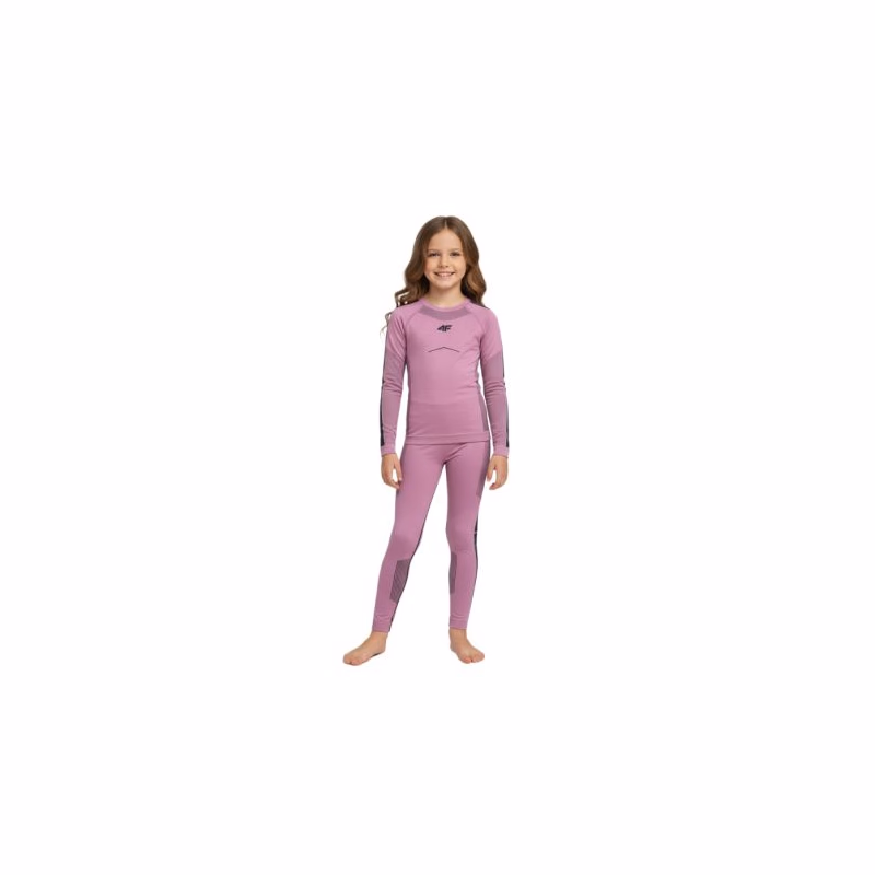 Dievčenské termoprádlo vrchný a spodný diel 4F JUNIOR SEAMLESS UNDERWEAR F250-4FJWAW25USEAF250-56S-LIGHT PINK