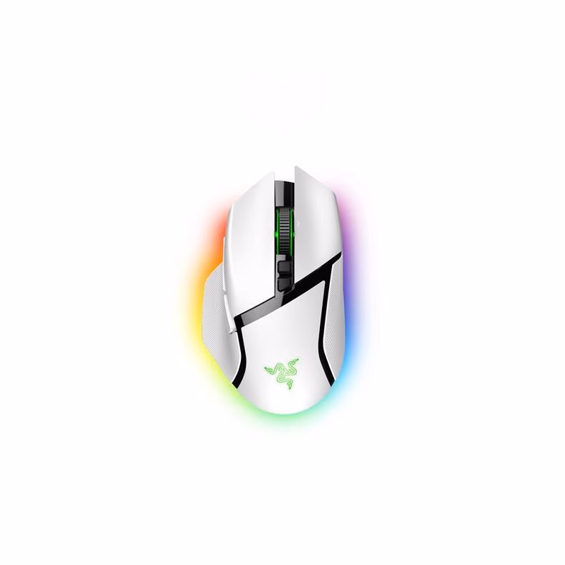 RAZER myš Basilisk V3 Pro, RGB, Bluetooth, optická, biela