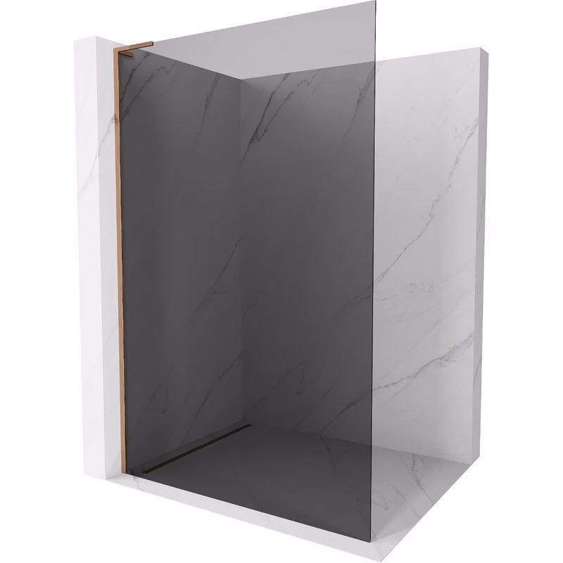 MEXEN/S - Kioto L Sprchová zástena WALK-IN 70 x 200, grafit, ružové zlato 800-070-103-60-40