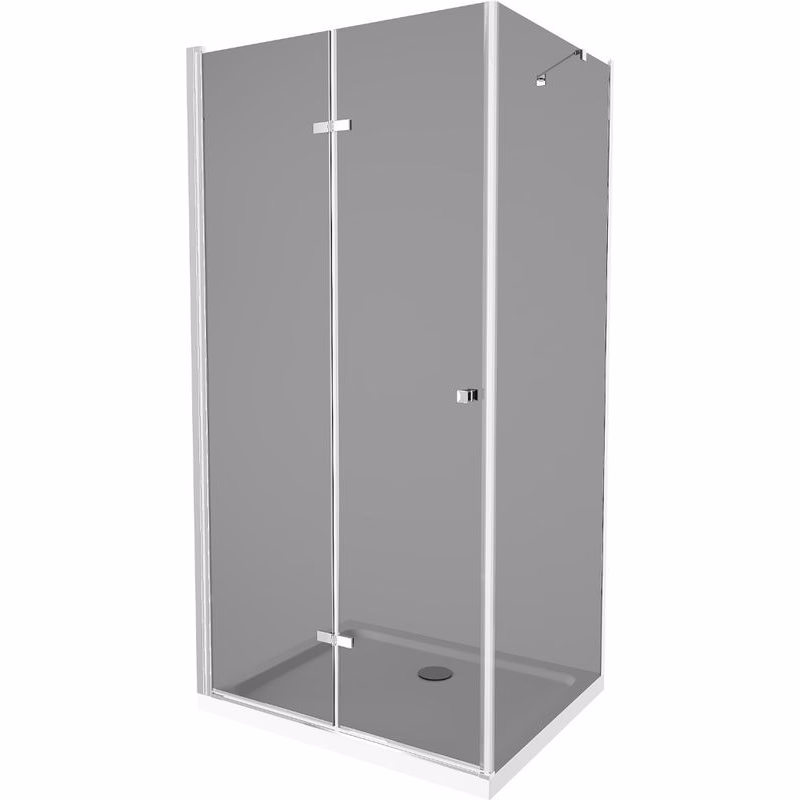 MEXEN/S - Lima sprchovací kút 100x70, grafit, chróm + biela vanička so sifónom 856-100-070-01-40-4010