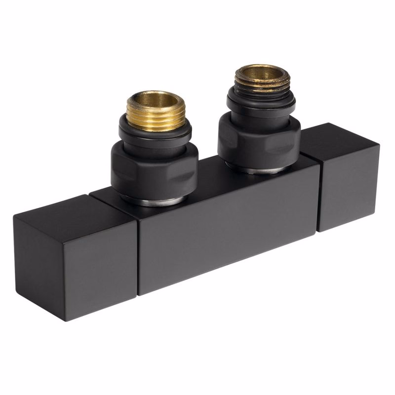 SAPHO - CUBE TWIN pripojovacia súprava ventilu pre stredové pripojenie, čierna mat CP581BS