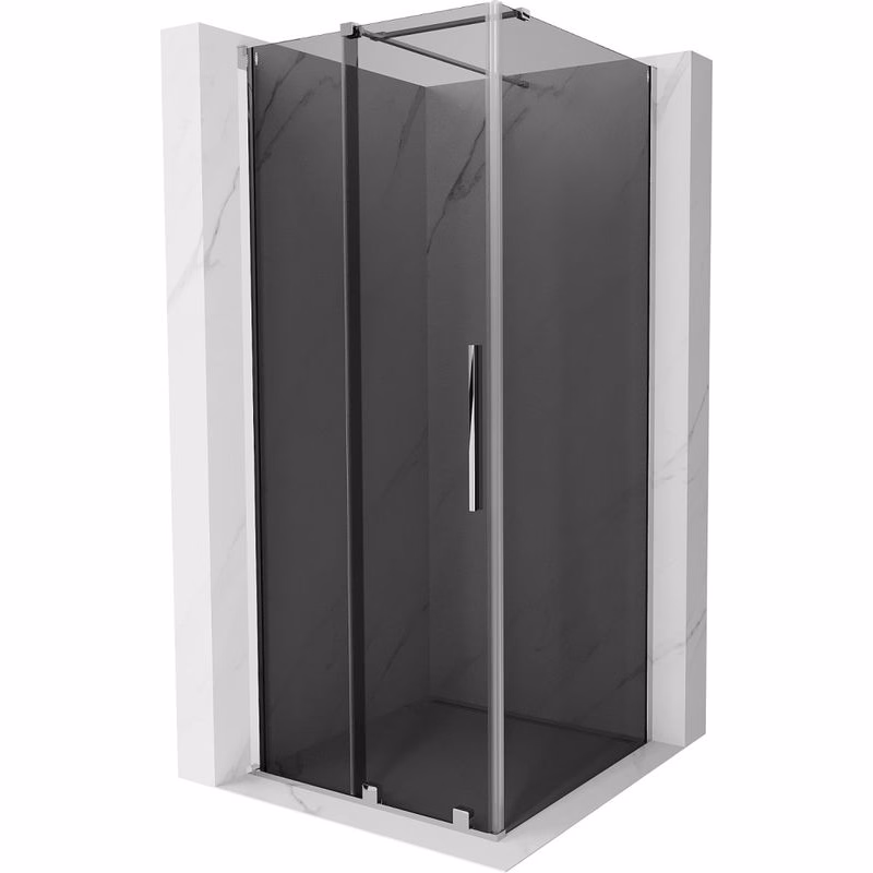 MEXEN/S - Velár sprchovací kút, posuvné dvere 90 x 90, grafit, chróm 871-090-090-41-01