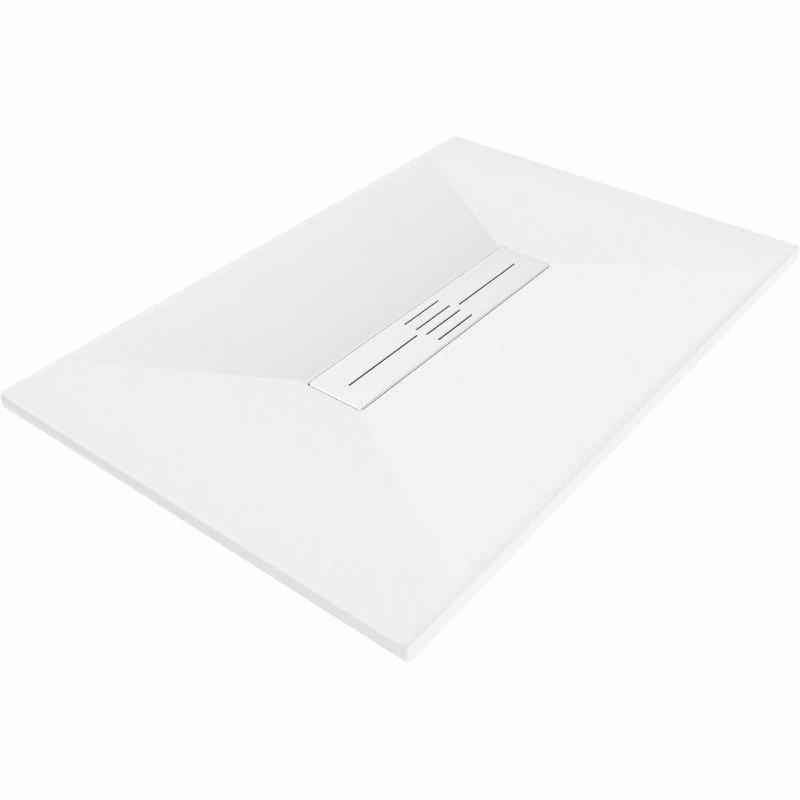 MEXEN/S - Toro obdĺžniková sprchová vanička SMC 110 x 80, biela, mriežka biela 43108011-W