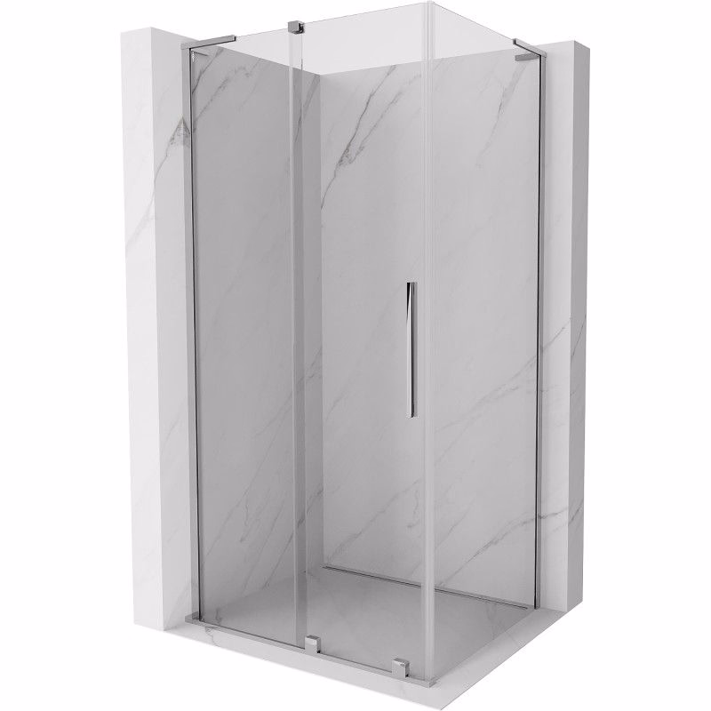 MEXEN/S - Velar L sprchovací kút, posuvné dvere 90 x 70, transparent, chróm 871-090-070-03-01
