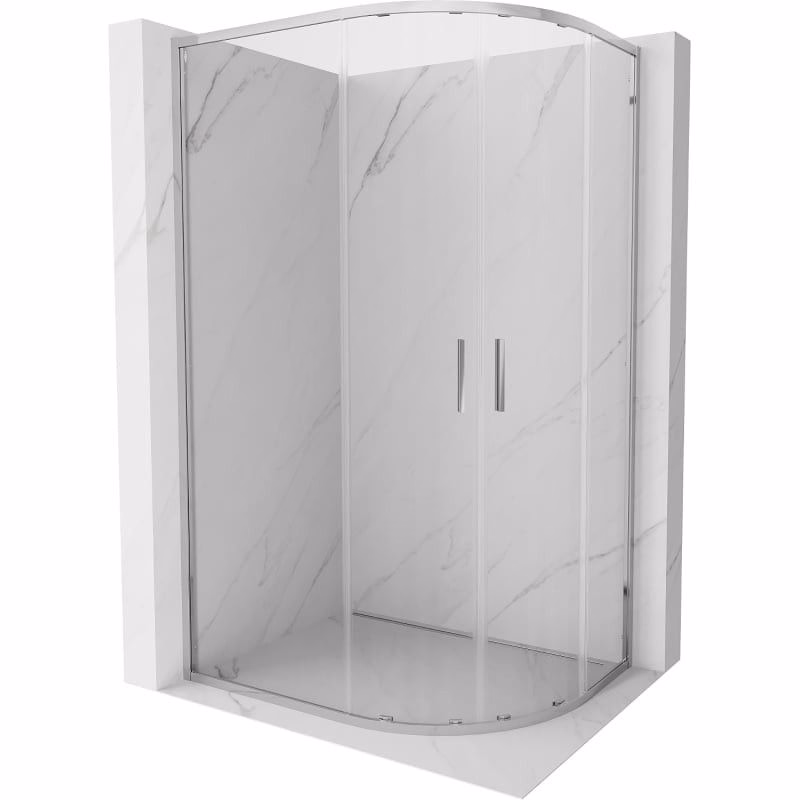 MEXEN/S - Exo štvrťkruhový asymetrický posuvný sprchovací kút 100 x 90, transparent, chróm 8132-100-090-01-00