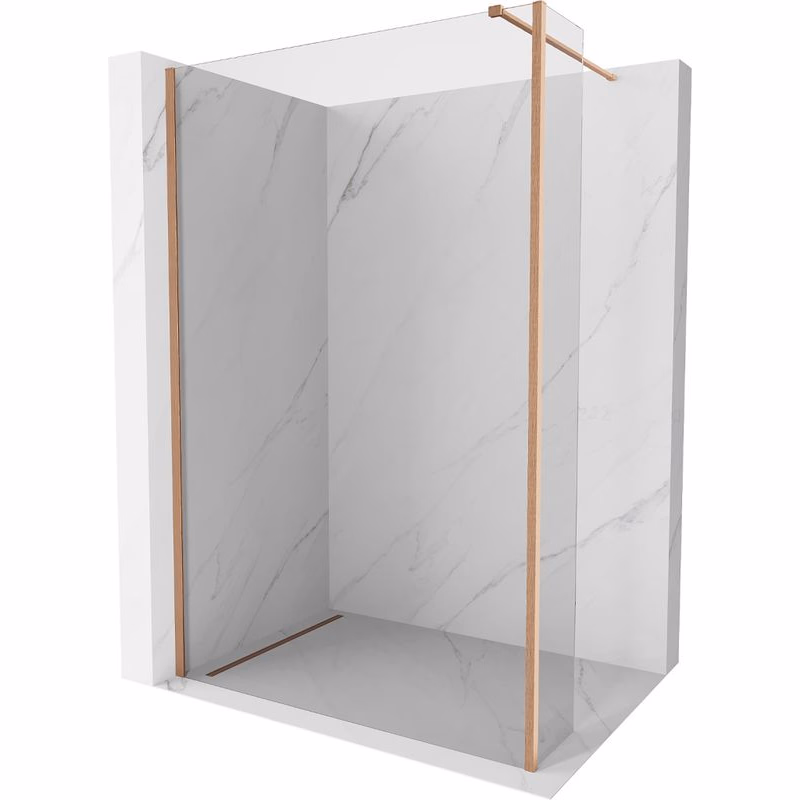 MEXEN/S - Kioto Sprchová zástena WALK-IN 110 x 40, transparent, meď kartáčovaná 800-110-212-65-00-040