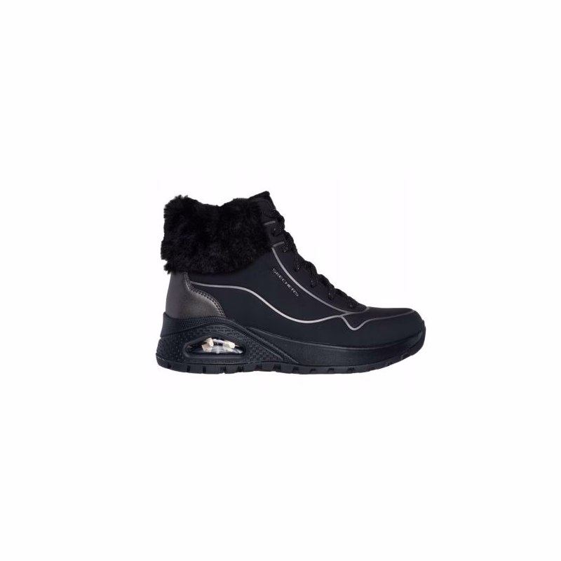 Dámske členkové zimné topánky SKECHERS Uno Rugged Zip Up black black