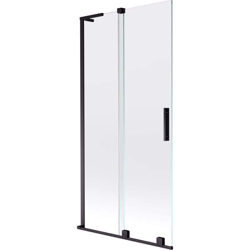 MEXEN/S - Velar L dvojkrídlová posuvná vaňová zástena 95 x 150, transparent, čierna 896-095-003-01-70
