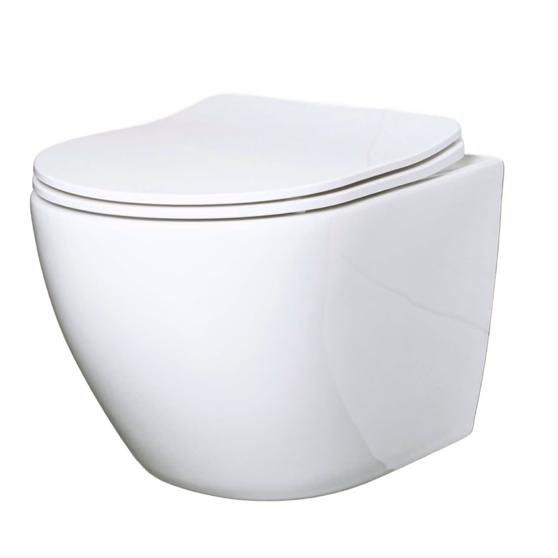KERRA - Miska WC závesná Delos so sedátkom (biele lesklé) 5907548114099