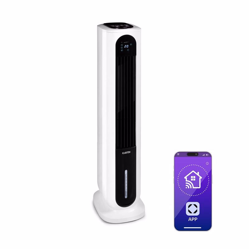 Klarstein Polar Tower Smart, ochladzovač vzduchu, ventilátor, 85 W, 7 l, diaľkový ovládač, 5 x chladiaci box