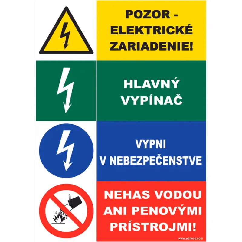 Pozor el. zariadenie – štvorkombinácia