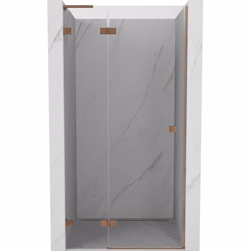 MEXEN/S - Lunar L sprchové dvere krídlové ľavé 120, transparent, meď kartáčovaná 834L-120-000-65-00-L