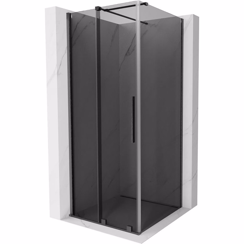 MEXEN/S - Velár sprchovací kút, posuvné dvere 120 x 120, grafit, grafit kartáčovaná 871-120-120-41-66