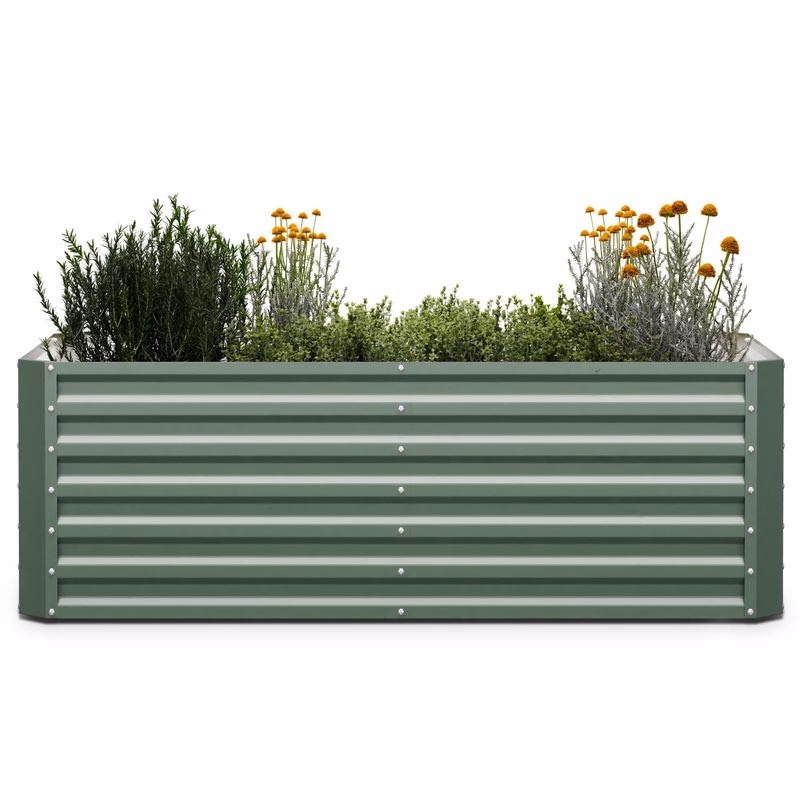 Blumfeldt High Grow Straight, vyvýšený záhon, 180 x 60 x 90 cm, z vlnitého oceľového plechu, jednoduchá montáž, odolný voči hrdzi a mrazu