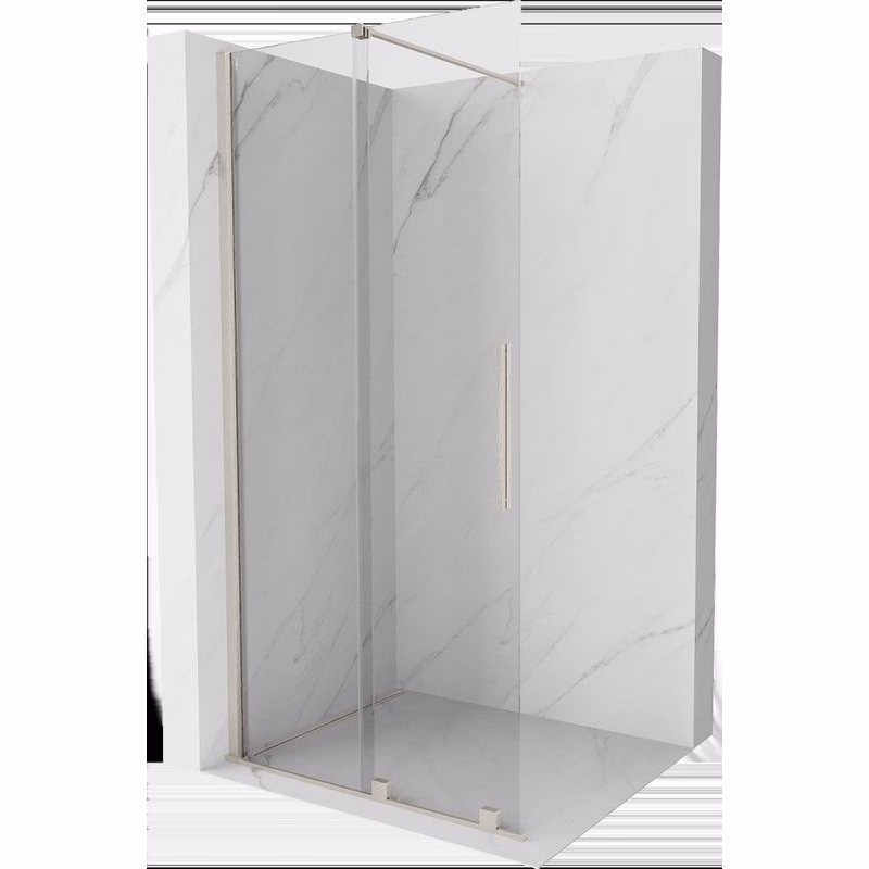 MEXEN/S - Velar Sprchová zástena posuvná Walk-in 120 x 200, transparent 8 mm, nikel kartáčovaný 871-120-000-03-97