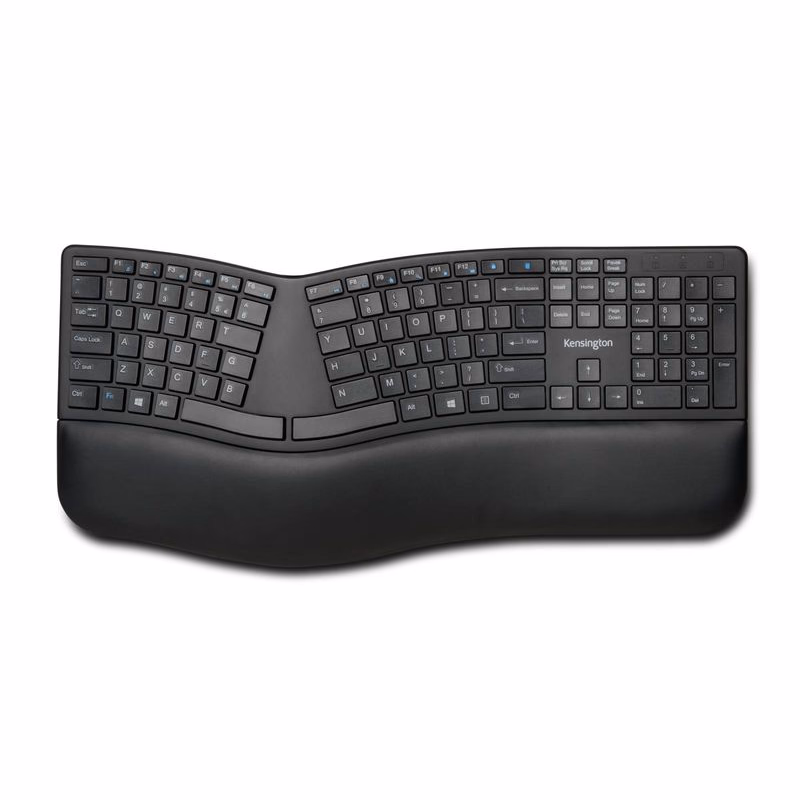 Kensington Pro Fit® Ergo Wireless Keyboard bezdrôtová klávesnica USB / Bluetooth UK čierna