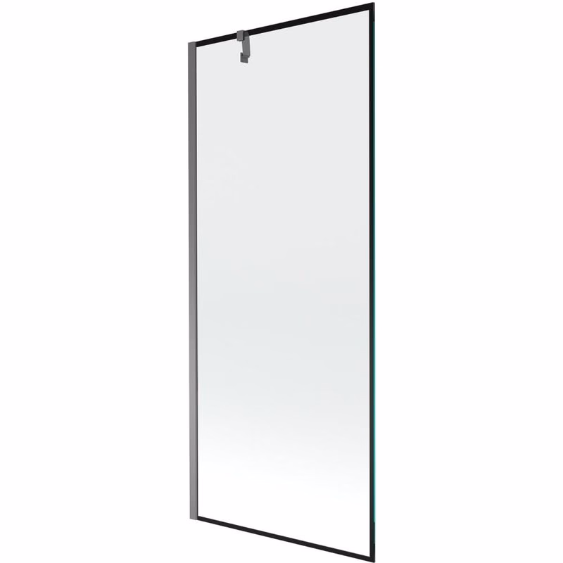MEXEN/S - Next vaňová zástena FIX 80 x 150, čierna vzor, grafit metal 895-080-000-00-70-95