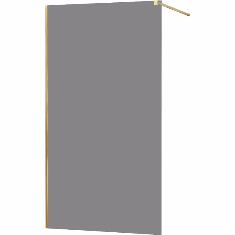 MEXEN/S - KIOTO Sprchová zástena WALK-IN 90x200 cm 8 mm, zlatá, dymové sklo 800-090-101-50-40