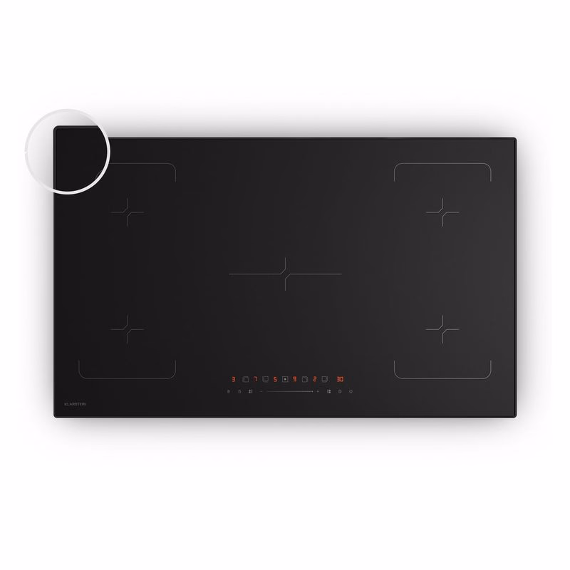 Klarstein Velaire indukčná varná doska, elegantná, minimalistická, výkonná, 5 varných zón, 7200 W, 90 cm