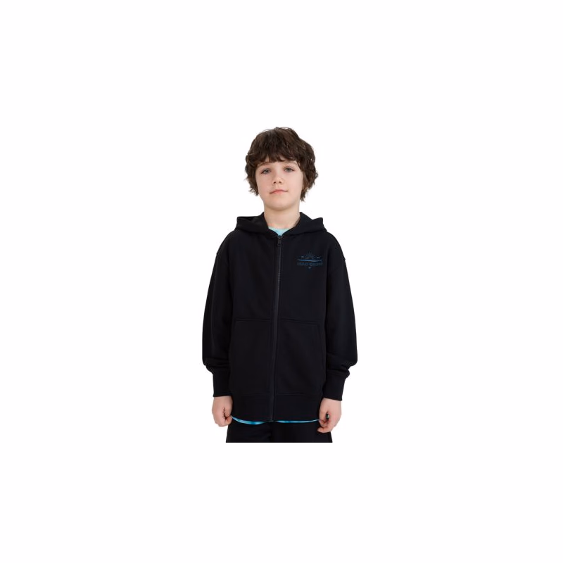 Chlapčenská mikina so zipsom 4F JUNIOR SWEATSHIRT-JWSS25TSWSM1522-20S-BLACK