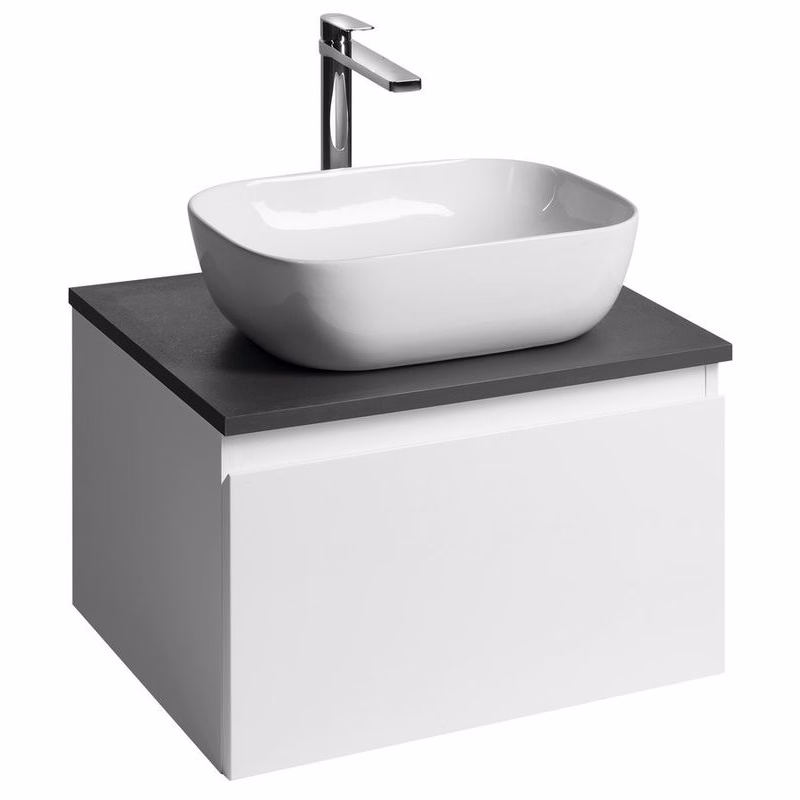 AQUALINE - ALTAIR skrinka s doskou 58 cm, biela/antracit bridlica AI263-03