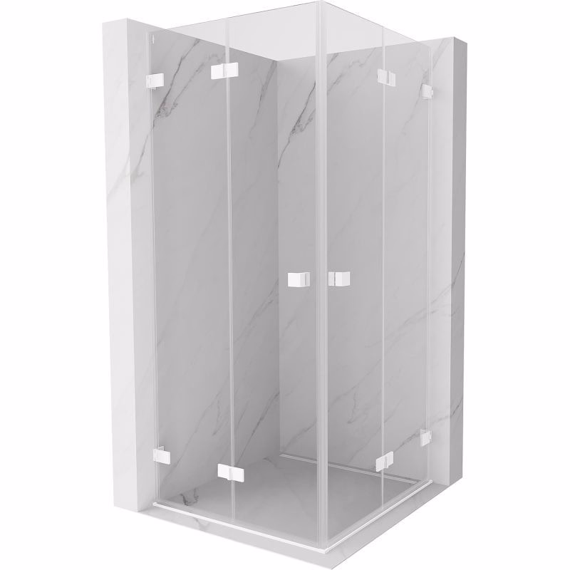 MEXEN/S - Lunar-F Duo sprchovací kút skladacie dvere 95 x 95, transparent, biela 836-095L-095P-20-00