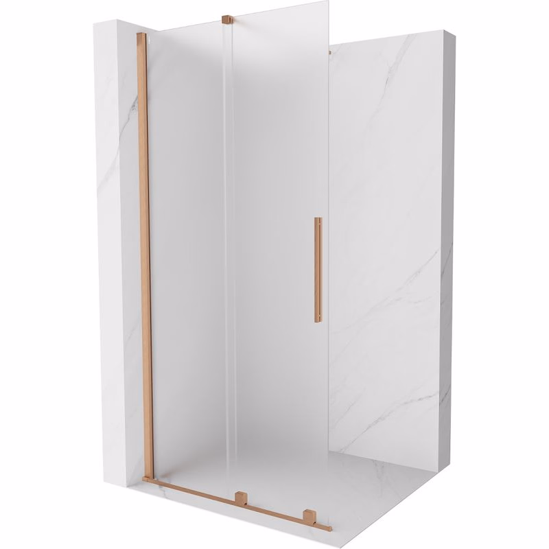 MEXEN/S - Velar Sprchová zástena posuvná Walk-in 90 x 200, dekor 8 mm, meď kartáčovaná 871-090-000-33-65