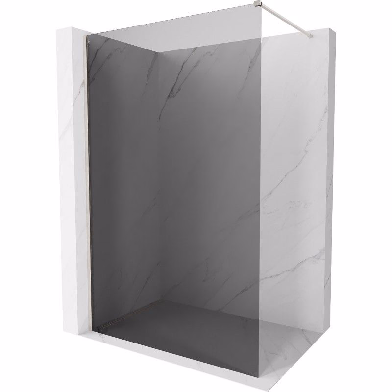 MEXEN/S - Kyoto-X Sprchová zástena WALK-IN 50 x 200, grafit 10 mm, nikel kartáčovaný 800-050-101-97-40-X