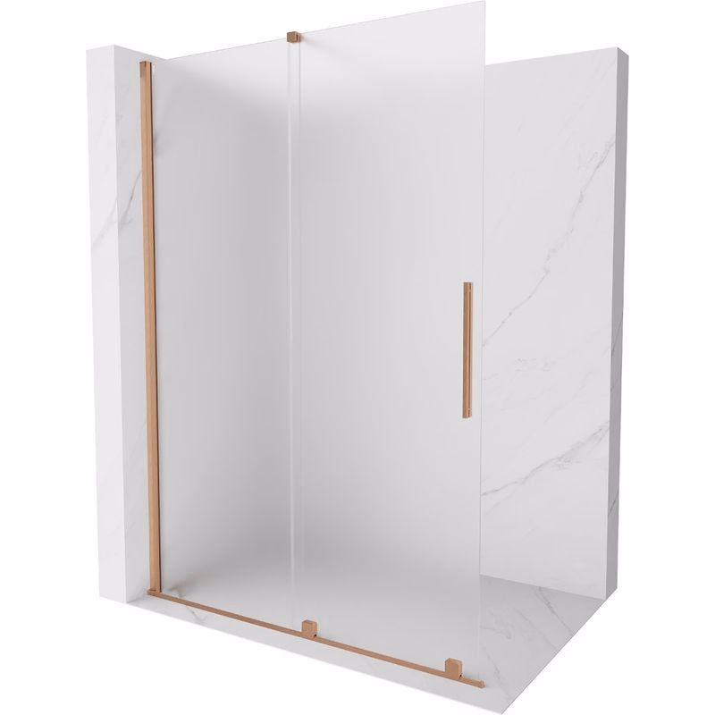 MEXEN/S - Velar Sprchová zástena posuvná Walk-in 160 x 200, dekor 8 mm, meď kartáčovaná 871-160-000-33-65