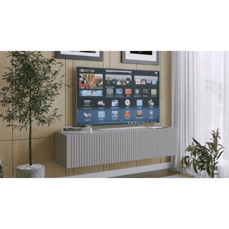ArtExt Závesný TV stolík JOY | 150 cm Farba: Sivá (drážky)