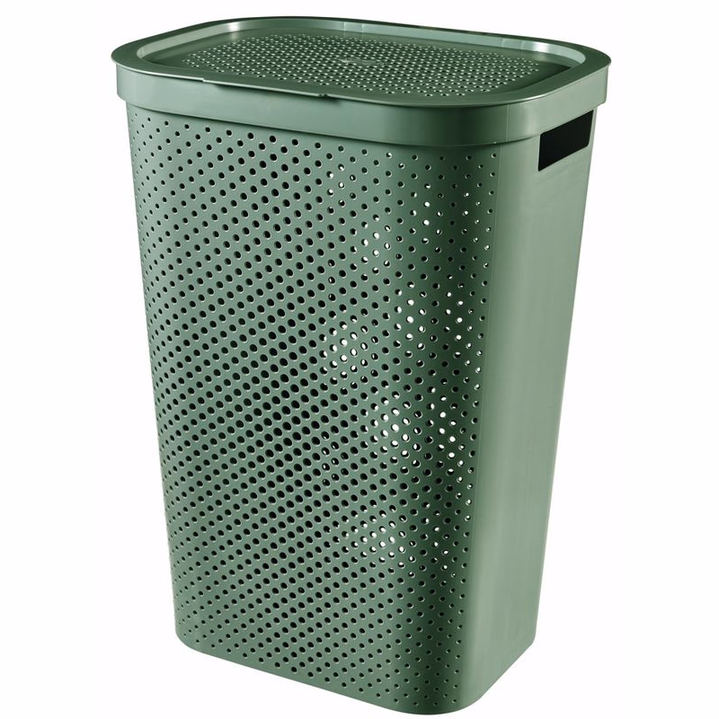 CURVER Kôš na špinavú bielizeň INFINITY DOTS 60L recyklovaný plast | zelená