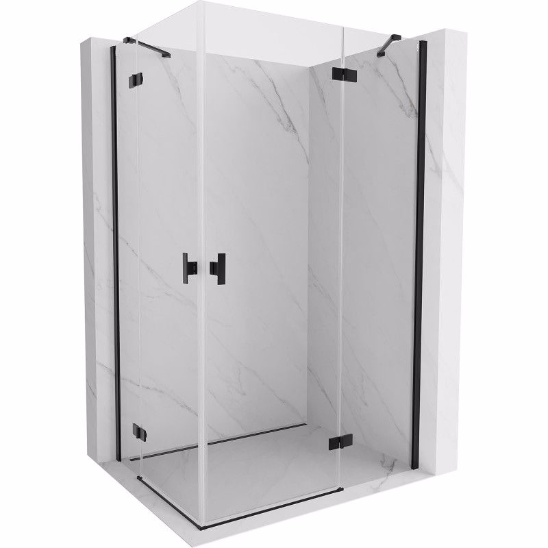 MEXEN/S - Mist H Duo sprchovací kút dvere krídlové 70 x 85, transparent, čierna 8A5-070L-085P-70-00