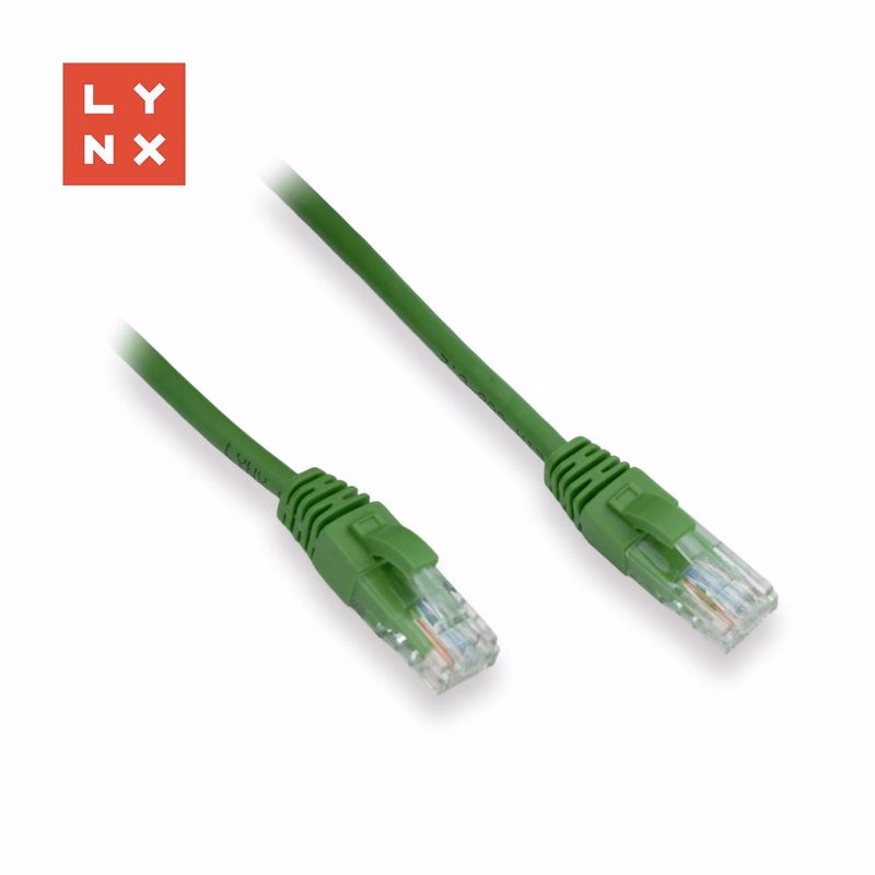 LYNX UTP patch kábel Cat5e, PVC, CCA, 2m, zelený