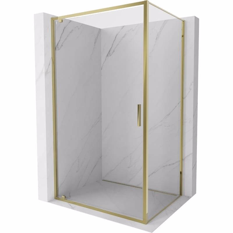 MEXEN/S - Exo sprchovací kút dvere krídlové 90 x 75, transparent, zlato 8181-090-075-50-00