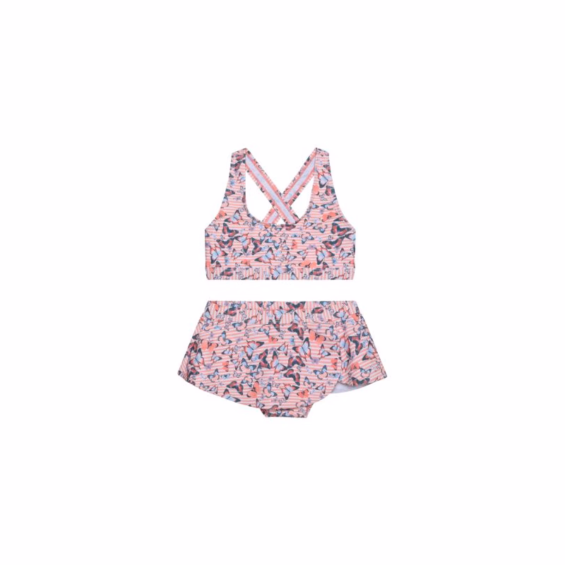 Dievčenské plavky COLOR KIDS Bikini W. Skirt, AOP-5077-Coral Blush