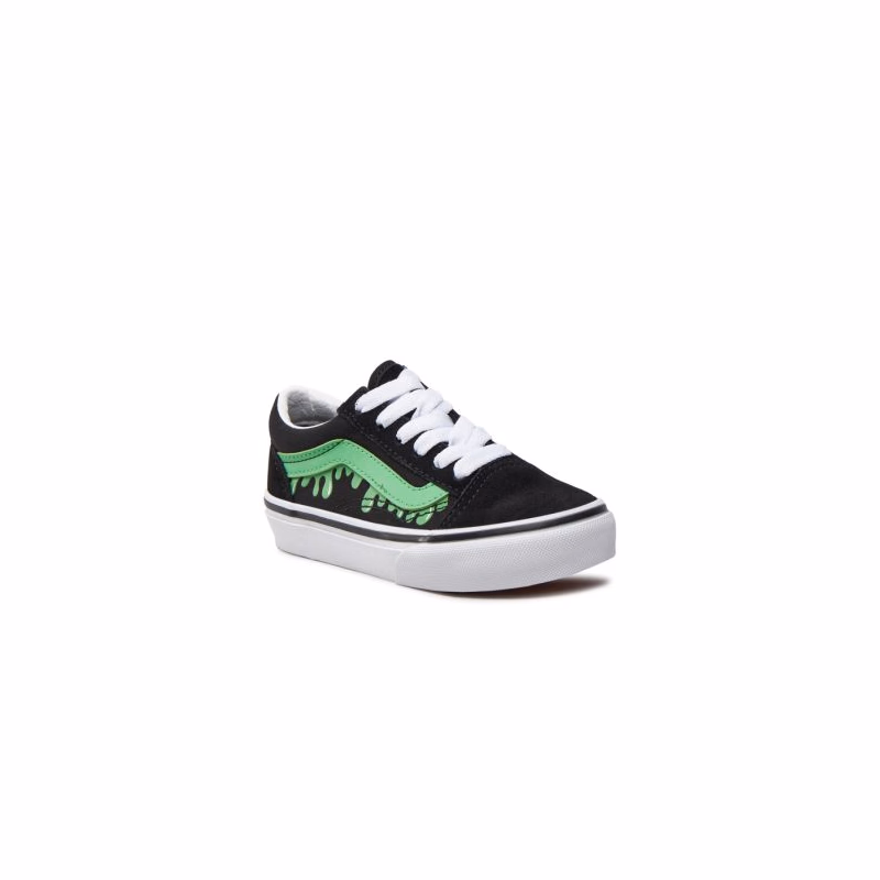 Chlapčenská vychádzková obuv VANS UY Old Skool (Suede Canvas) glow slime black green