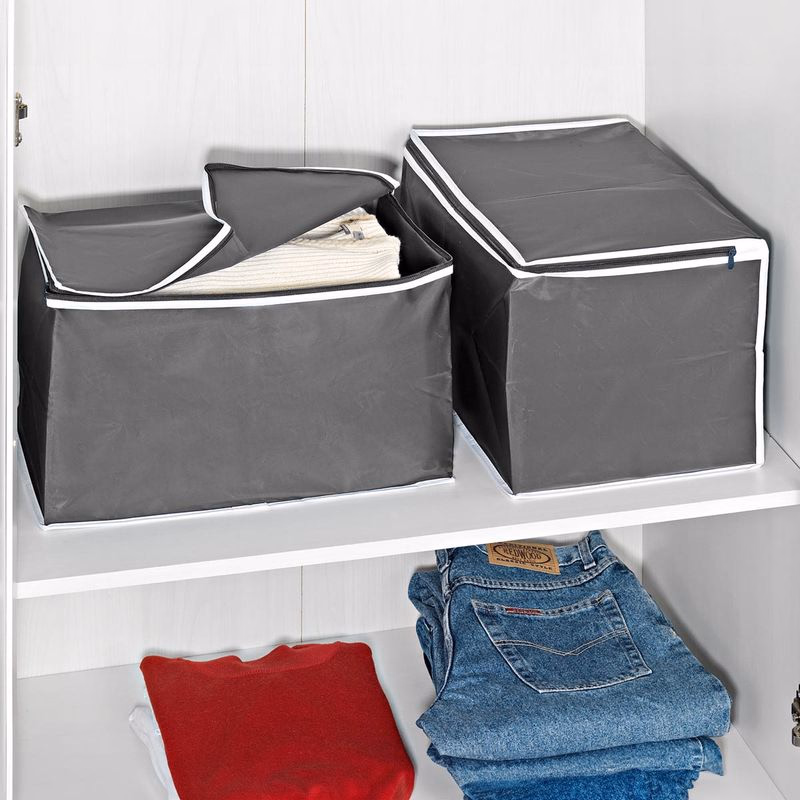 Priedušný úložný box na oblečenie, 2 ks