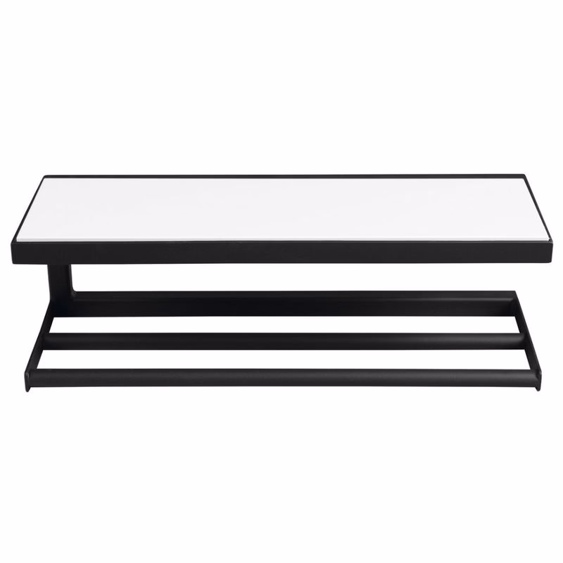 SAPHO - SKA Nástenná polica, čierna mat 450x140x160mm s bielou MDF policou (SKA401)
