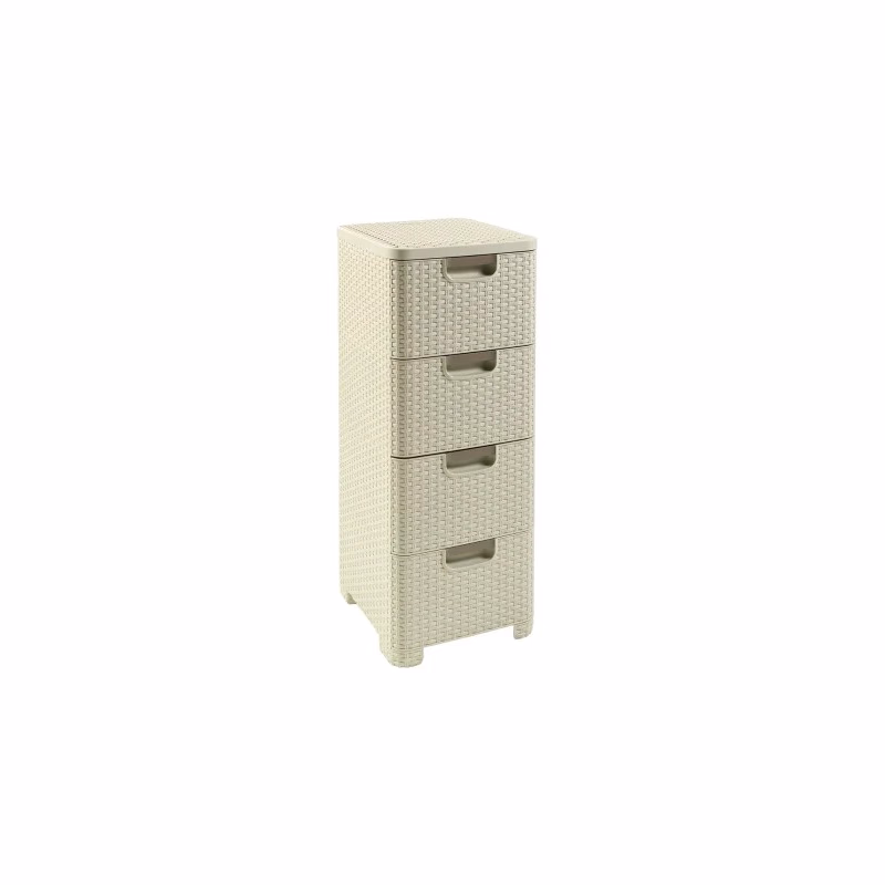 CURVER Zásuvkový regál RATTAN 4x14L | béžová