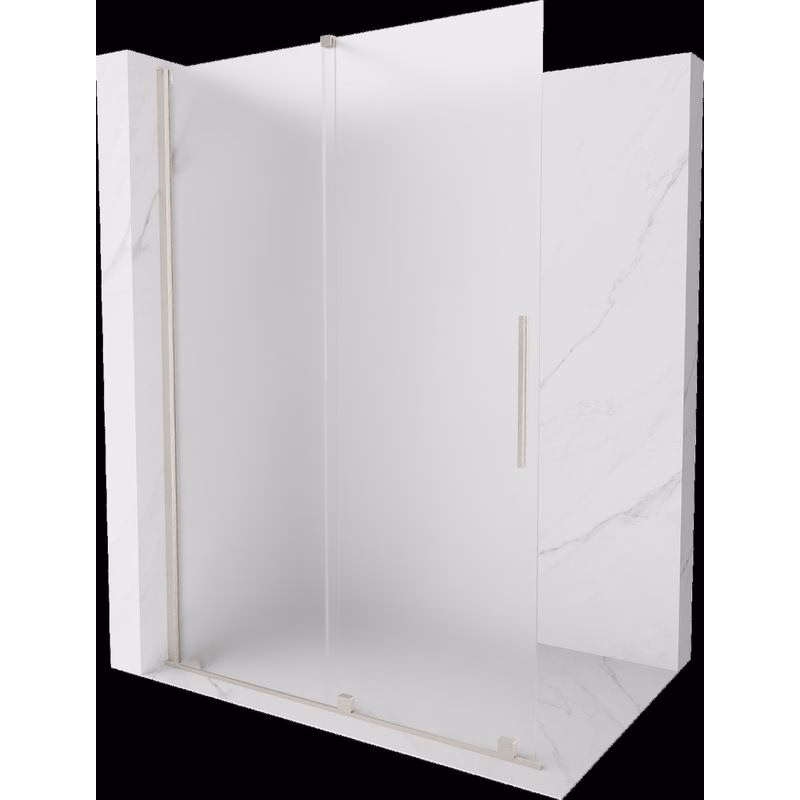 MEXEN/S - Velar Sprchová zástena posuvná Walk-in 150 x 200, dekor 8 mm, nikel kartáčovaná 871-150-000-33-97