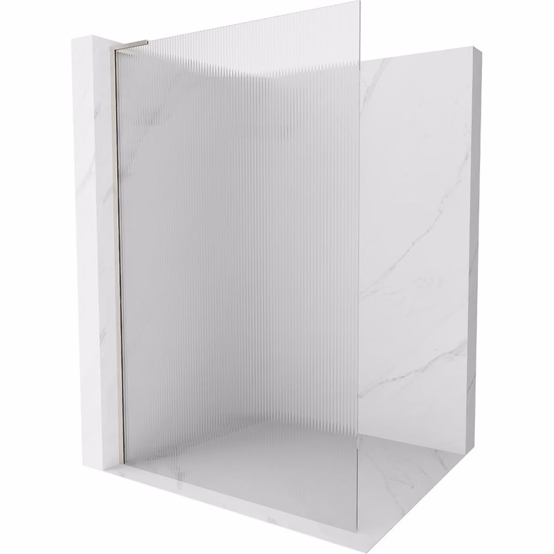MEXEN/S - Kioto L Sprchová zástena WALK-IN 90 x 200, prúžky, nikel kartáčovaná 800-090-103-97-09