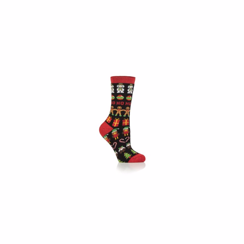 Dámske ponožky HEAT HOLDERS 1 PACK-WOMEN LITE GINGERBREAD-CHRISTMAS SOCKS