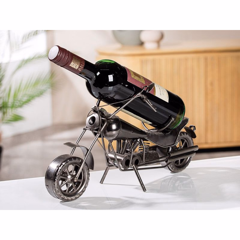 Kovový držiak na fľaše "Motorrad", 20 cm