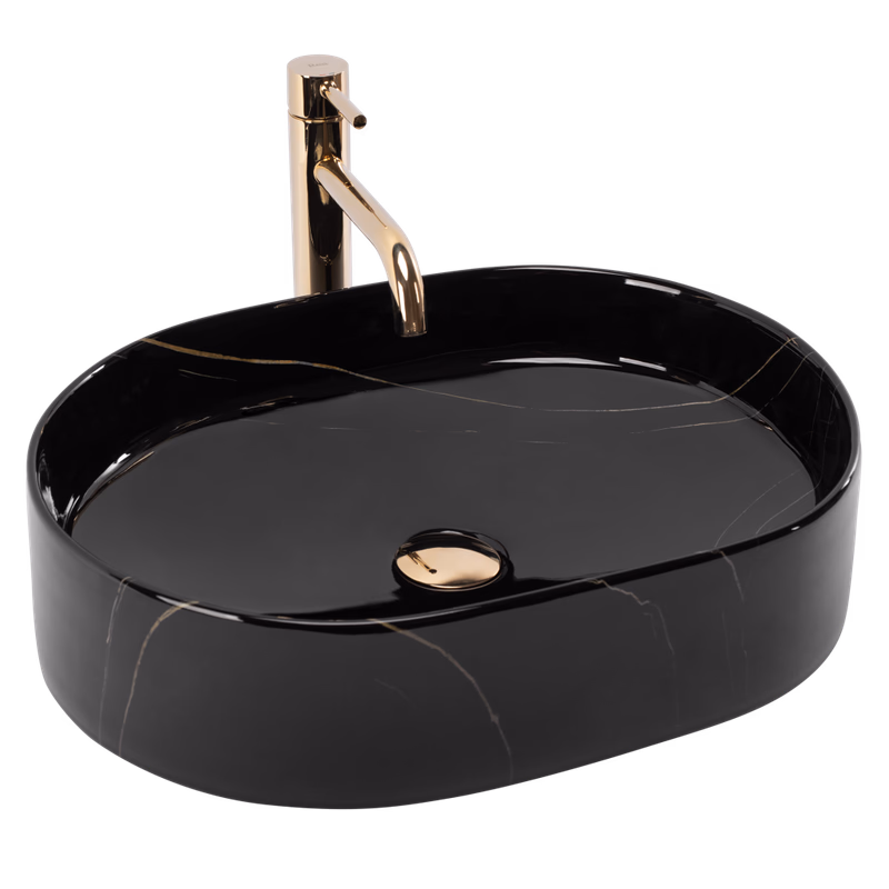 REA - Umývadlo na dosku Nadia 50 Black Stone REA-U9240
