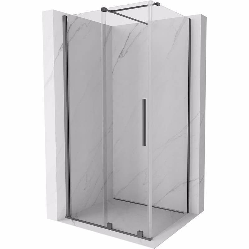 MEXEN/S - Velár sprchovací kút, posuvné dvere 140 x 90, transparent, grafit metal 871-140-090-01-95